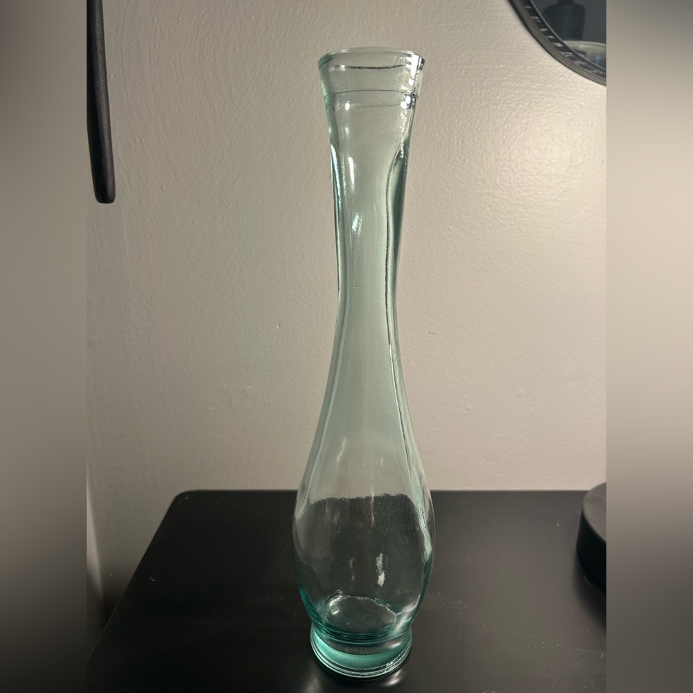 Elegant Teal Glass Vase